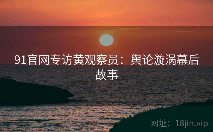 91官网专访黄观察员：舆论漩涡幕后故事