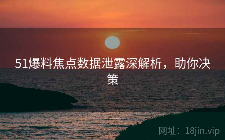 51爆料焦点数据泄露深解析，助你决策