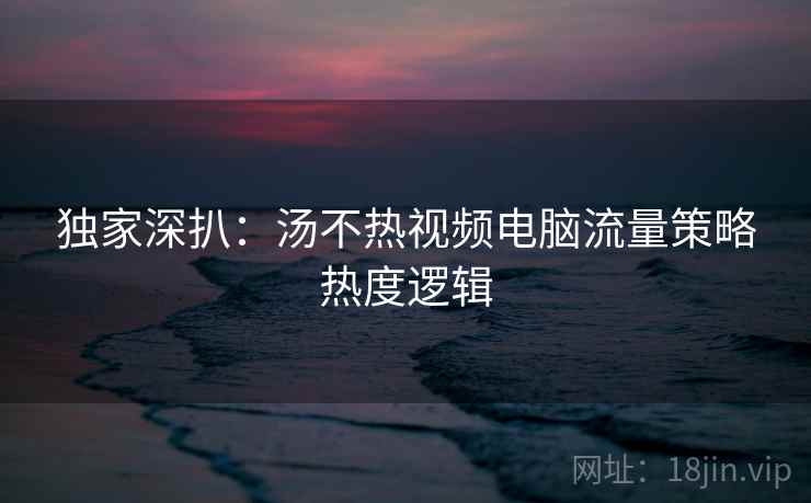 独家深扒：汤不热视频电脑流量策略热度逻辑