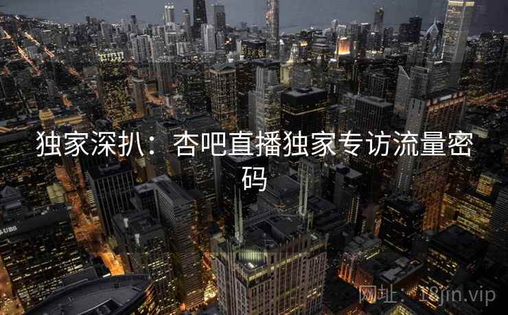 独家深扒:杏吧直播独家专访流量密码
